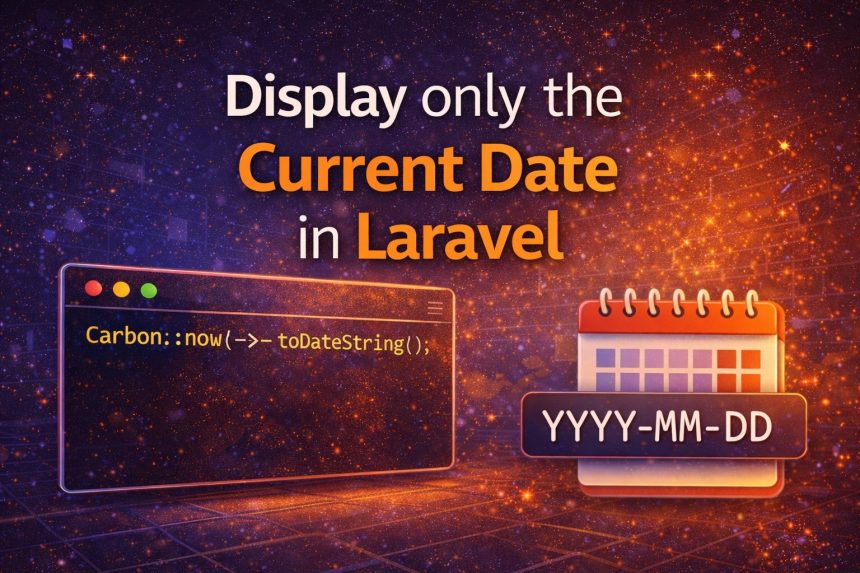 Display only the current date in Laravel using Carbon