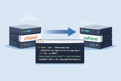 Migrating files from cPanel to aaPanel using rsync
