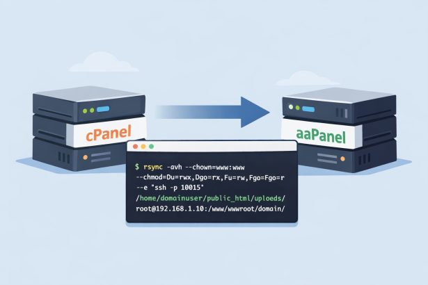 Migrating files from cPanel to aaPanel using rsync
