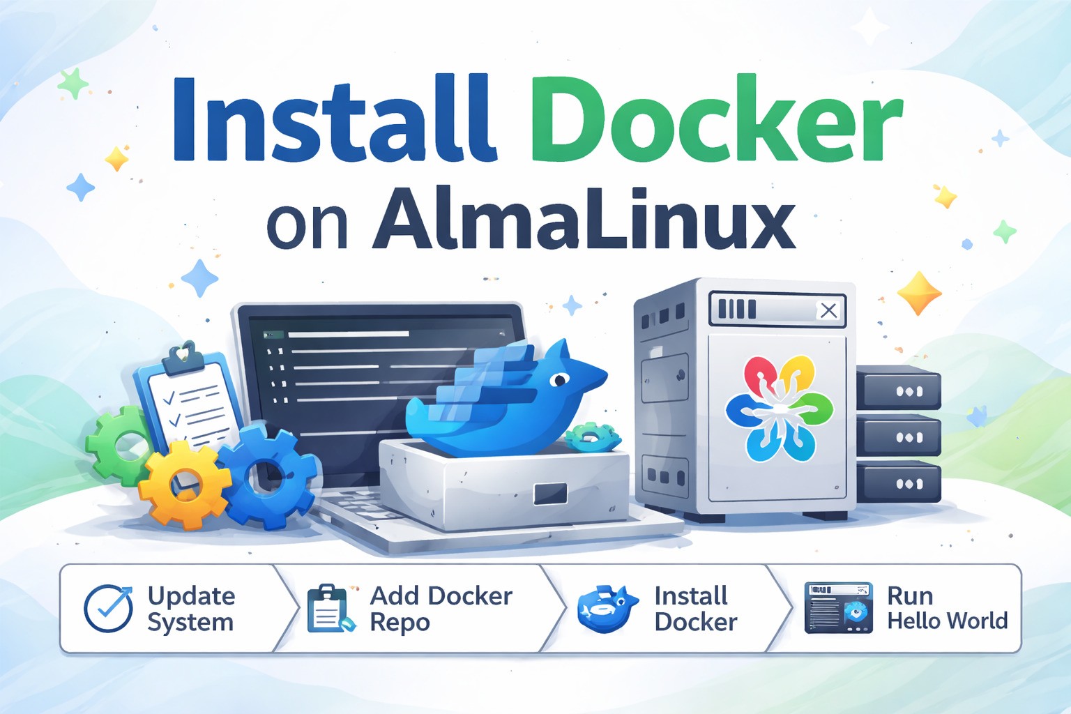 Install Docker on AlmaLinux: Step-by-Step (Docker CE + Compose) - How7o