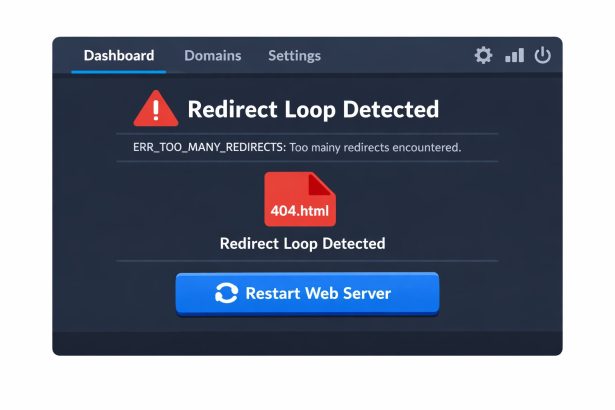 CyberPanel too many redirects Laravel error fixed by restarting LiteSpeed