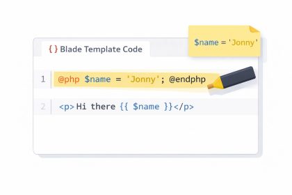 Set a variable in Laravel Blade using the @php directive