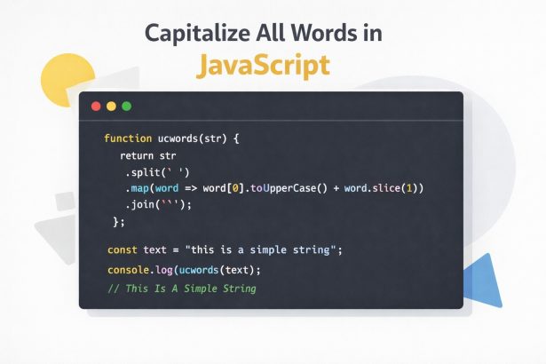 Capitalize all words in JavaScript with a ucwords-style function