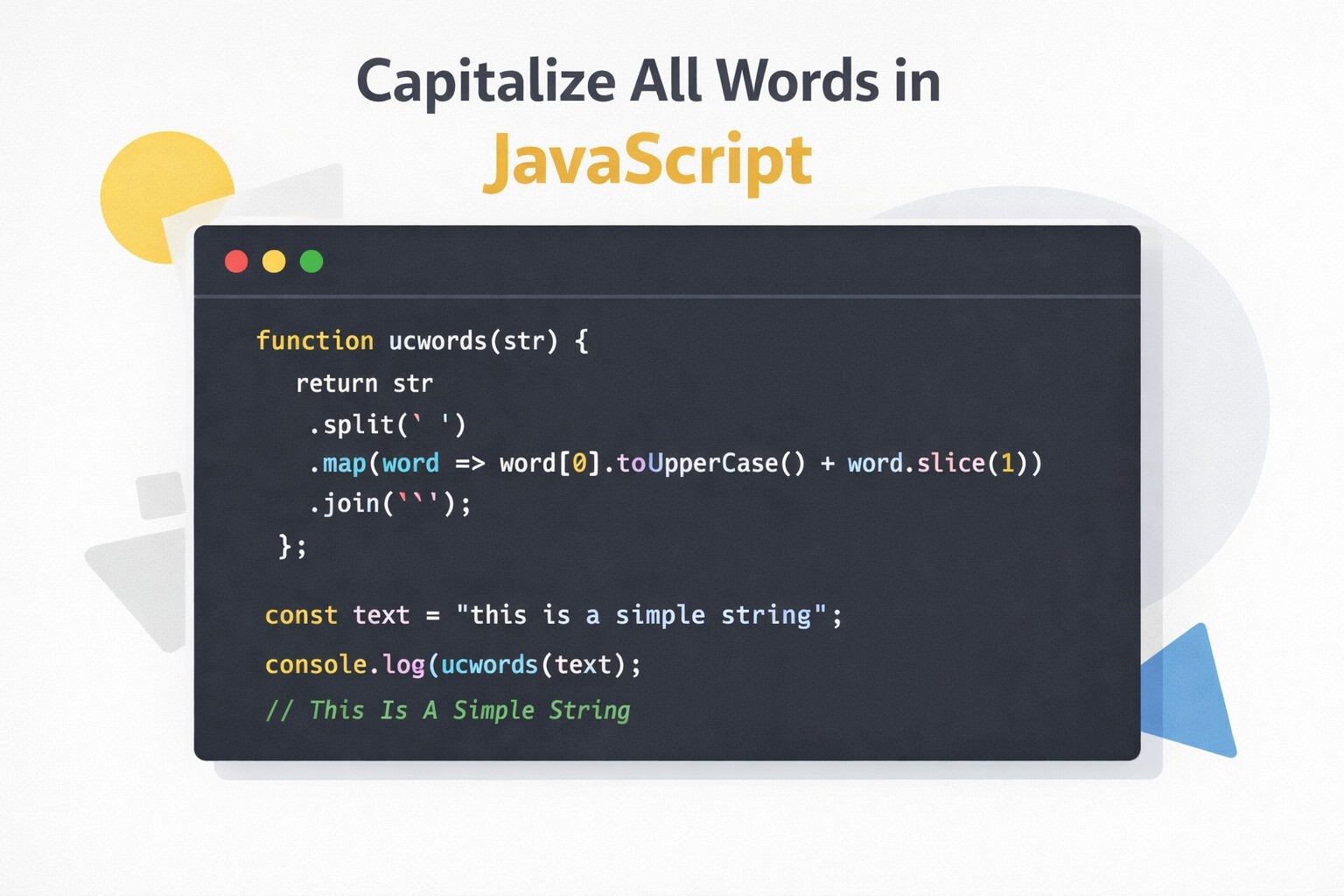 javascript : javascript isset() equivalent youtube... Capitalize All Words in JavaScript (ucwords Equivalent) - How7o