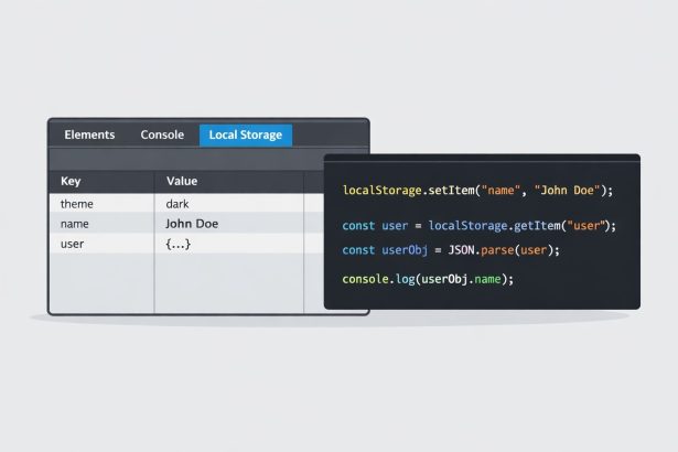 How to use localStorage in JavaScript shown in a browser storage panel
