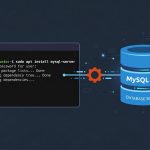 Install MySQL on Ubuntu 22.04 — terminal with apt command and database cylinder icon