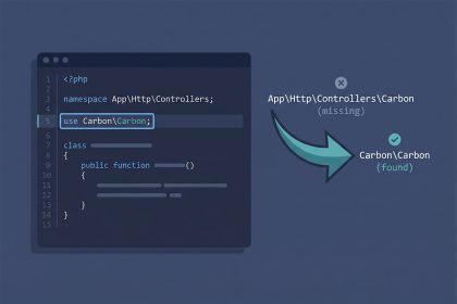Laravel Carbon not found error — namespace import fix