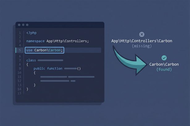Laravel Carbon not found error — namespace import fix