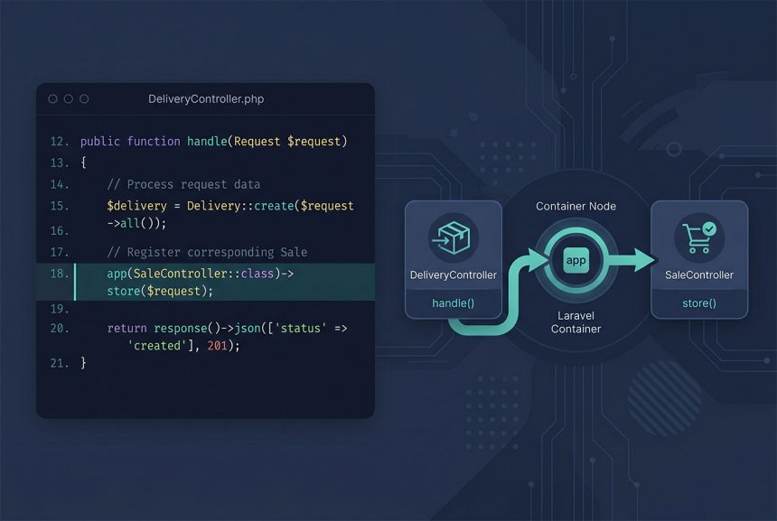 Laravel call controller from another controller — app() and constructor injection patterns