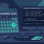 Laravel Eloquent current month records — calendar and query builder illustration
