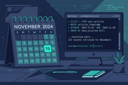 Laravel Eloquent current month records — calendar and query builder illustration