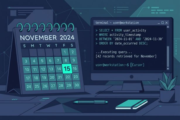 Laravel Eloquent current month records — calendar and query builder illustration