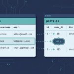 Laravel left outer join — query builder leftJoin illustration with two tables