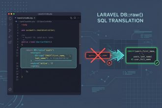 Laravel unknown column CONCAT fix — DB::raw and selectRaw bypass identifier escaping