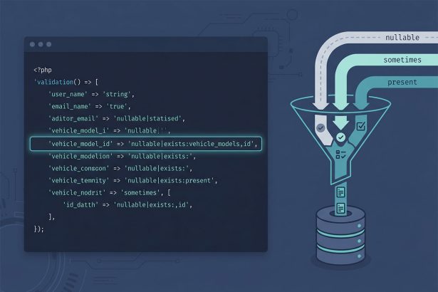 Laravel nullable exists validation — nullable, sometimes, and present rule combinations