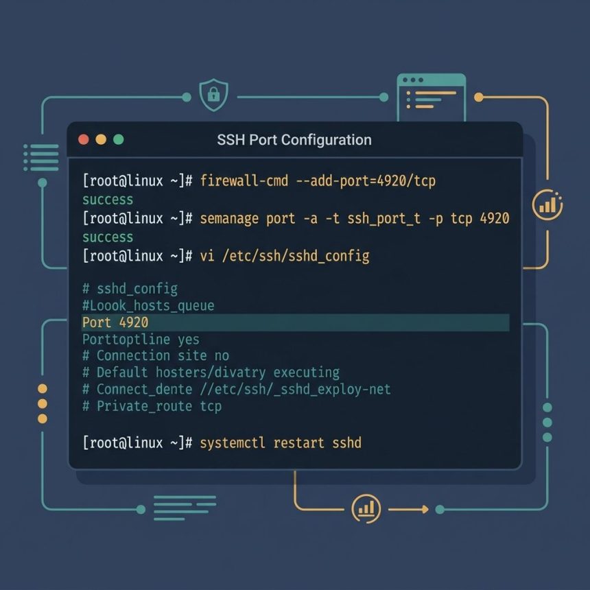 Change SSH port on Linux — firewall, SELinux, sshd_config, systemctl restart