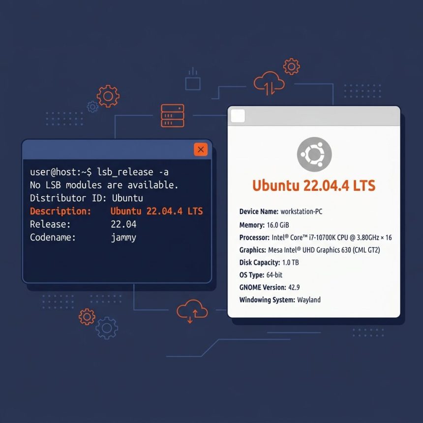 Check Ubuntu version — terminal and Settings
