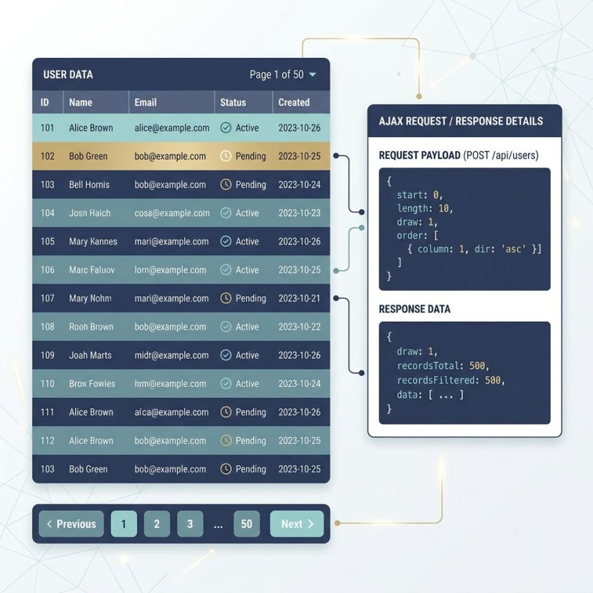 DataTables server-side Ajax pagination with Laravel