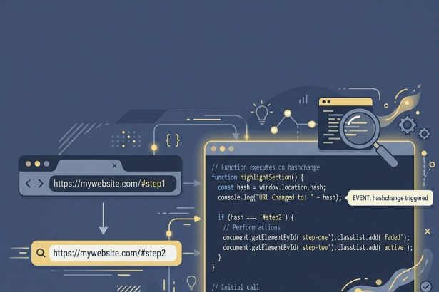 Run JS code on URL hash change with the hashchange event