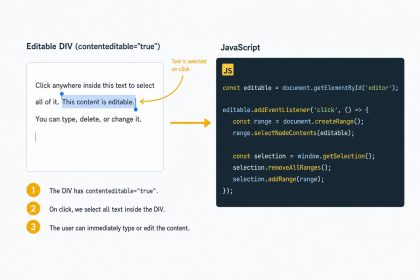 Select all text in a contenteditable div on click