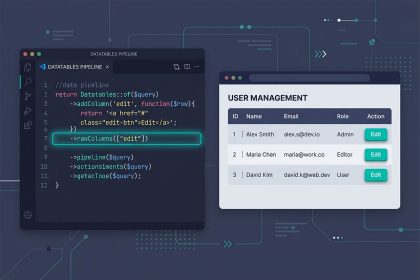 Laravel DataTables HTML column — rawColumns opt-out of the default escaping