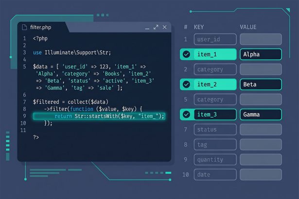 Laravel request inputs with prefix — filter request()->all() by Str::startsWith