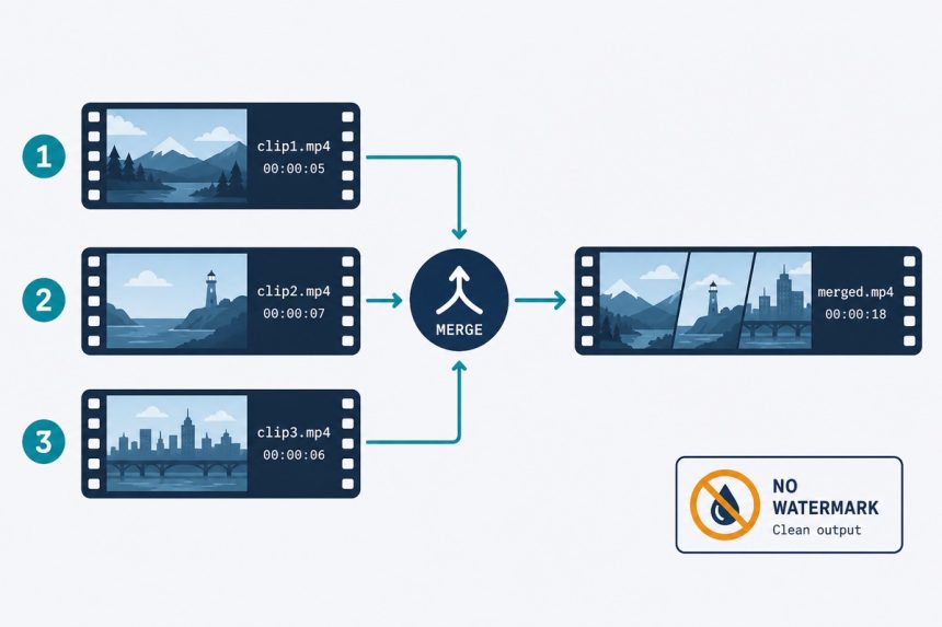Multiple video clips merging into a single file in the browser