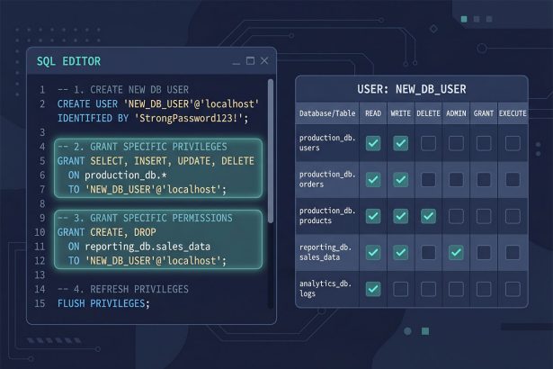MySQL 8 create user and grant privileges on Ubuntu