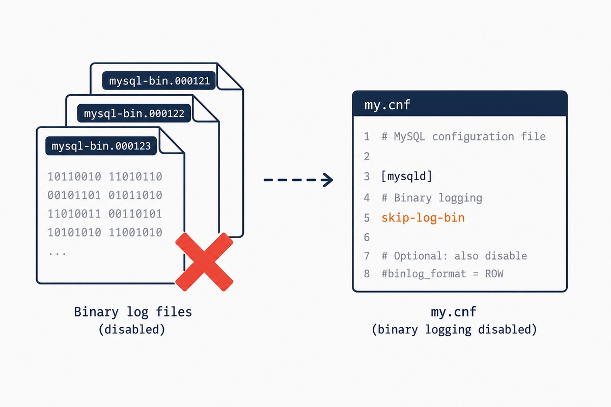 Disable Binary Logging in MySQL / MariaDB (skip-log-bin) | how7o