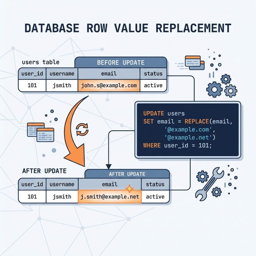 Replace strings in a MySQL database with UPDATE and REPLACE()