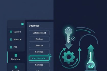 aaPanel MySQL root password reset via the Databases page