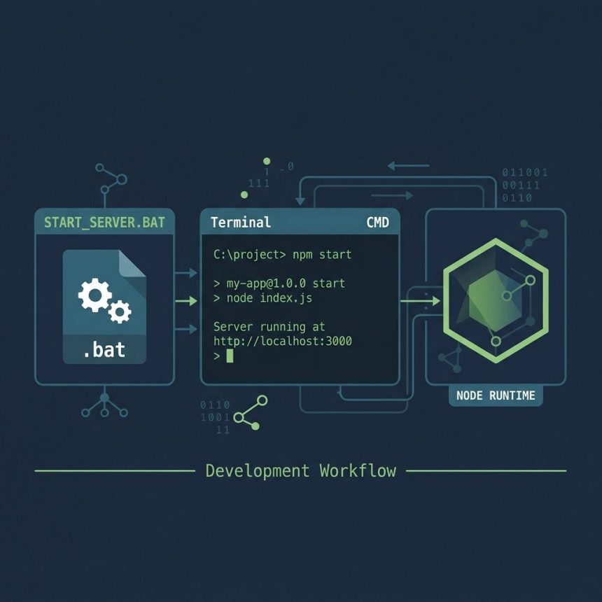 Run a Node.js application from a Windows .bat file