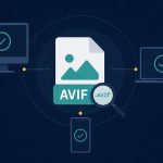 AVIF file opening on three platforms — desktop, laptop, phone