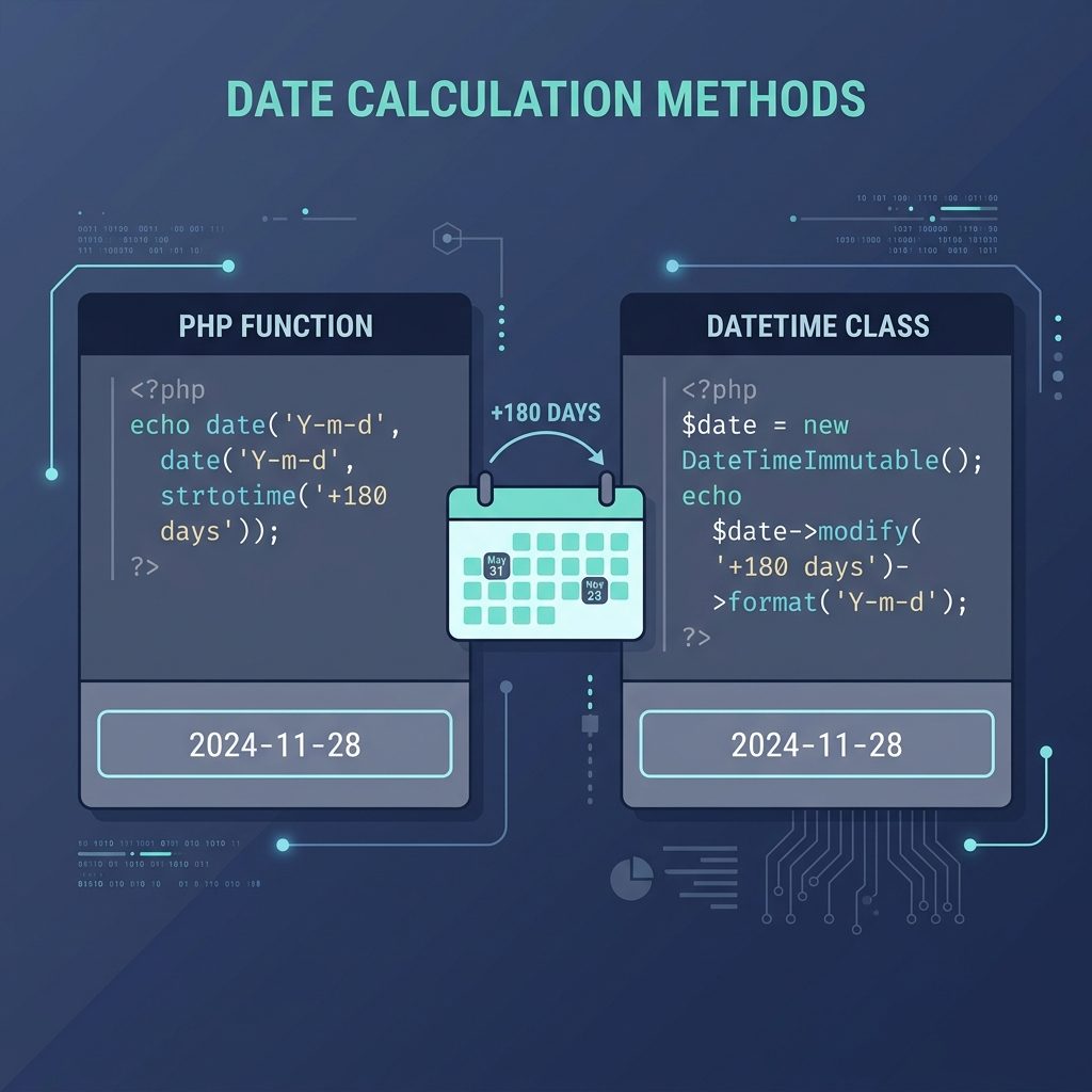 PHP Add Days to a Date — strtotime & DateTime | how7o