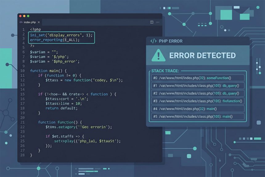 Display PHP errors — ini_set + php.ini configuration