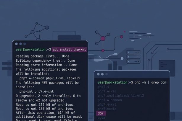 Enable the PHP DOM extension on a Linux server