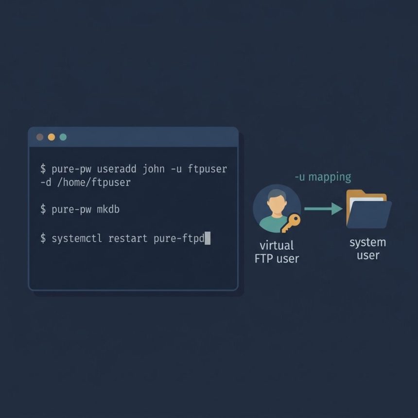 Pure-FTPd add user command line — pure-pw useradd flow on Linux