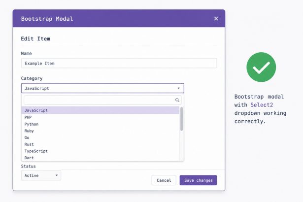 Make Select2 work inside a Bootstrap modal