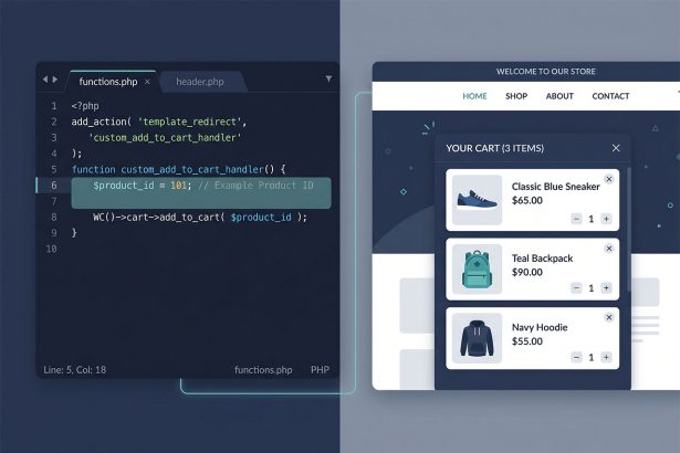 WooCommerce auto add to cart on visit — template_redirect hook and cart dedup