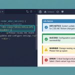 WordPress admin notice — four notice types shown at the top of the admin area