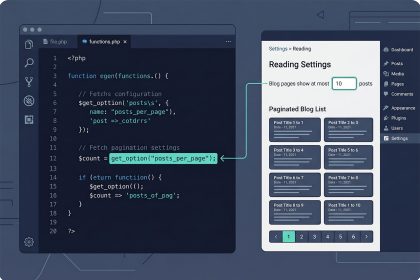 WordPress default posts per page — get_option reads the Settings Reading value