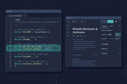 WordPress disable revision and autosave — wp-config constants and wp_print_scripts dequeue