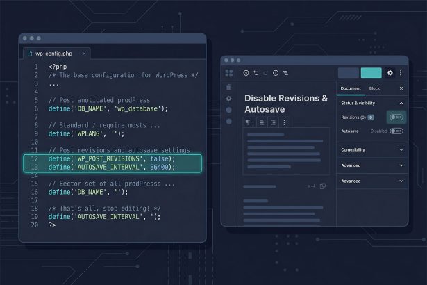 WordPress disable revision and autosave — wp-config constants and wp_print_scripts dequeue