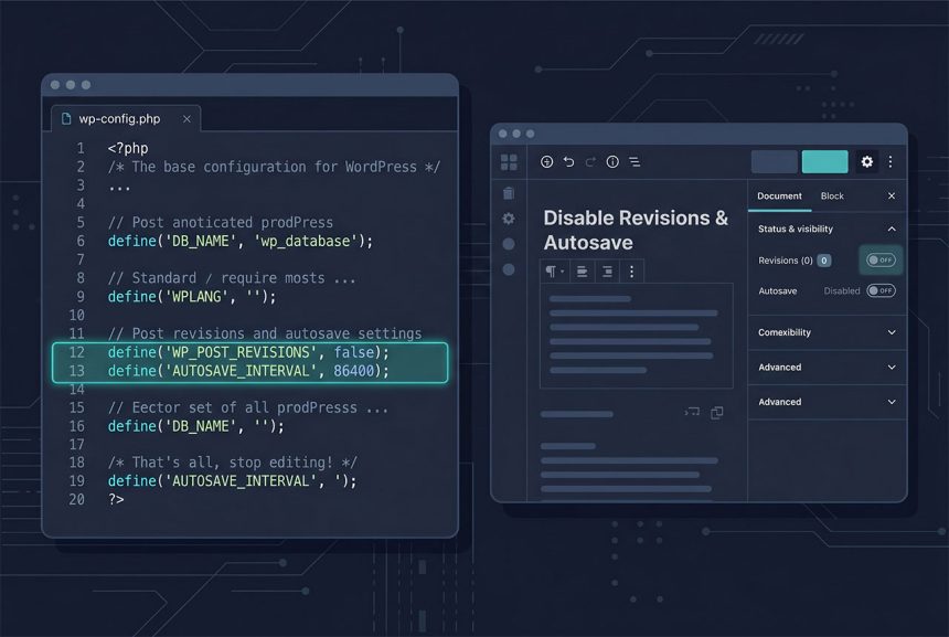 WordPress disable revision and autosave — wp-config constants and wp_print_scripts dequeue
