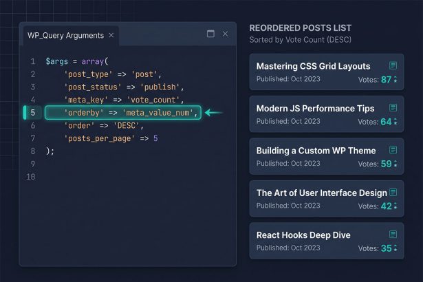 WordPress order posts by meta value — WP_Query or pre_get_posts with meta_value_num