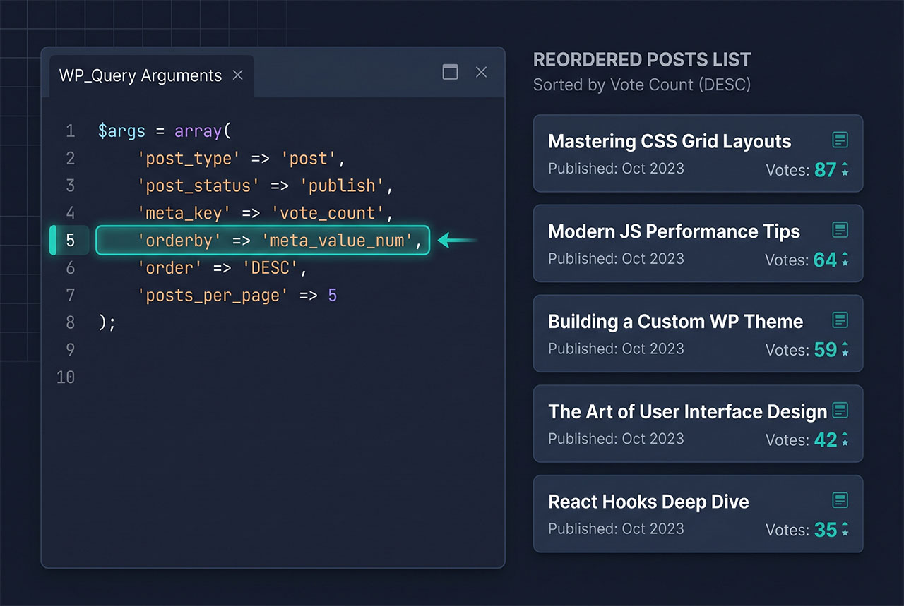 WordPress Order Posts by Meta Value | how7o