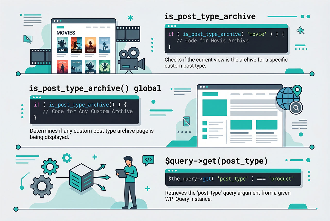 wordpress pre_get_posts custom post type — three scope checks compared