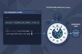 WordPress system cron — DISABLE_WP_CRON + system crontab hitting wp-cron.php
