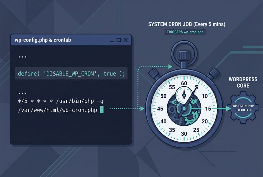 WordPress system cron — DISABLE_WP_CRON + system crontab hitting wp-cron.php