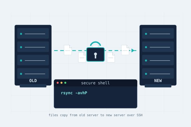 Migrate a website to a new server with rsync — files copying from an old server to a new one over SSH